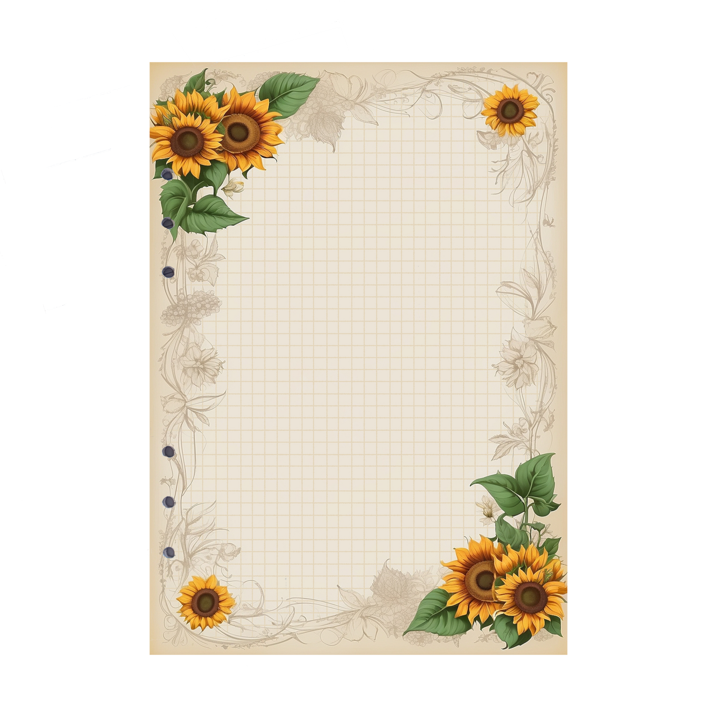 DIN A5 Ringbucheinlagen 6-fach Lochung mit Motiv | Bild Sunflower 67
