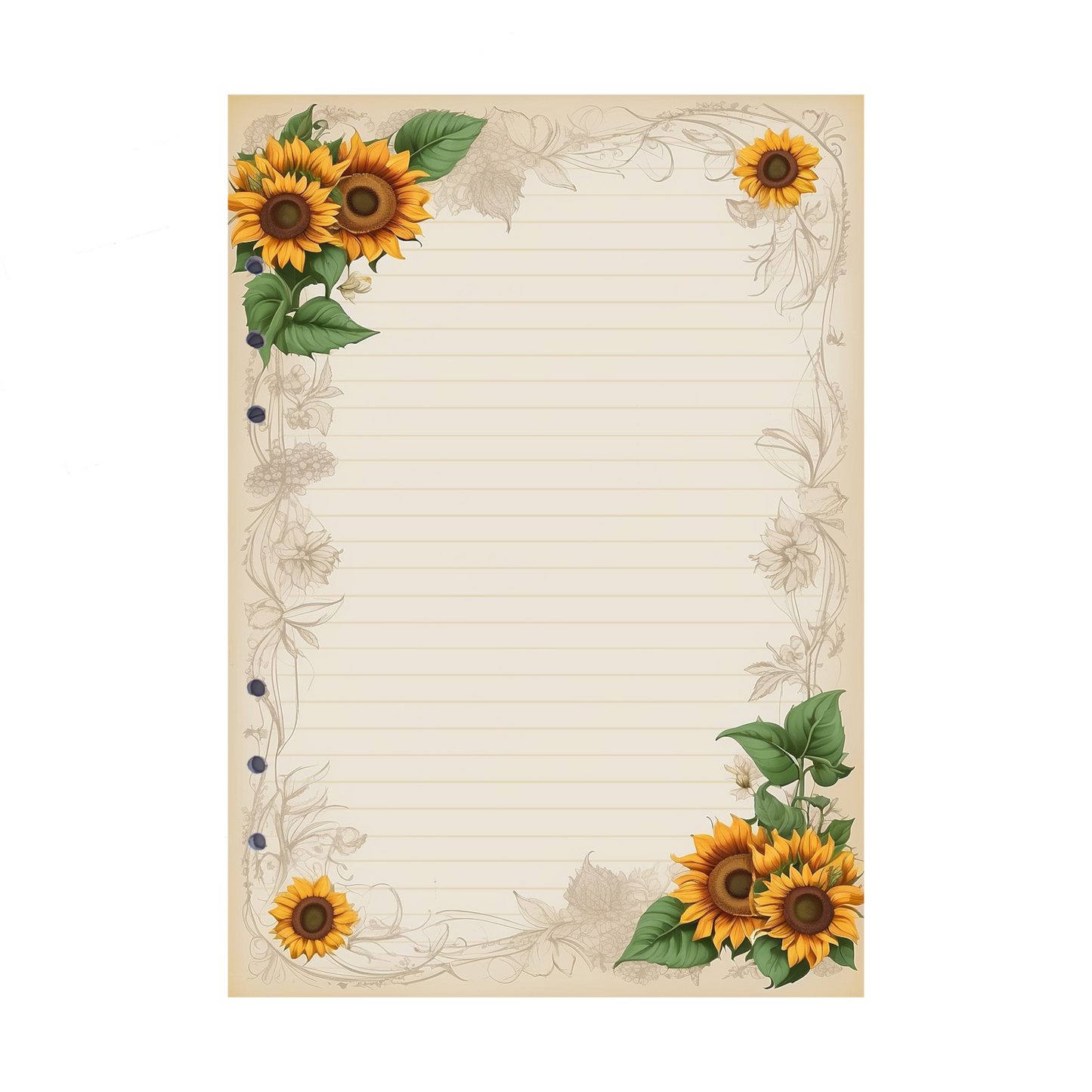 DIN A5 Ringbucheinlagen 6-fach Lochung mit Motiv | Bild Sunflower 67