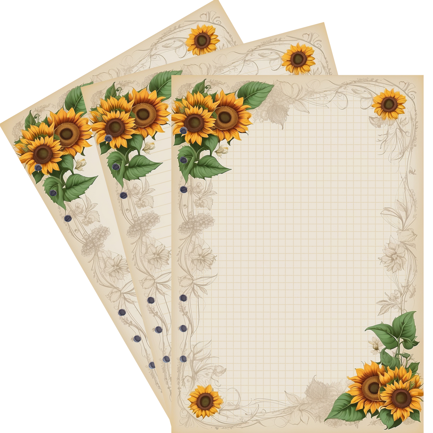 DIN A5 Ringbucheinlagen 6-fach Lochung mit Motiv | Bild Sunflower 67