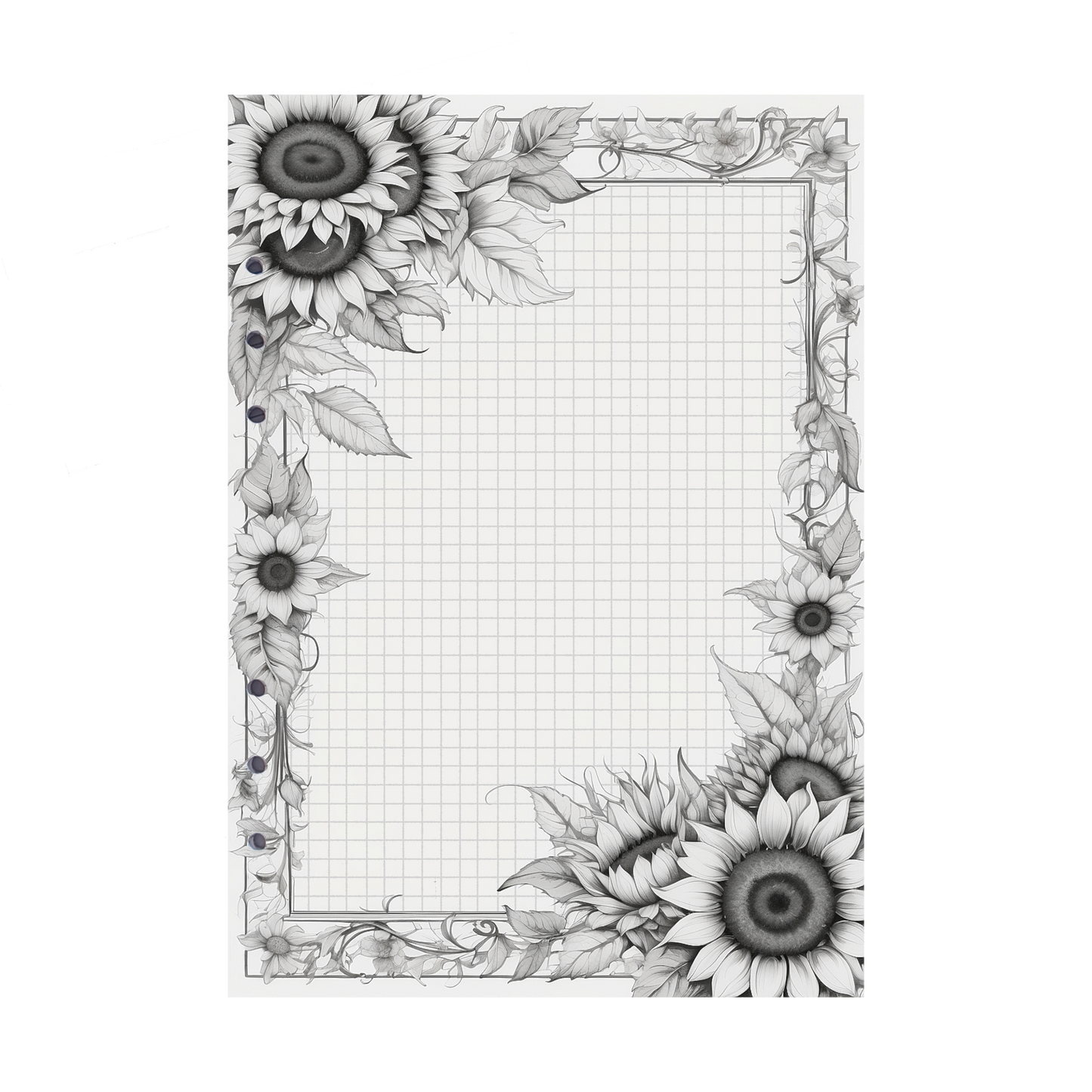 DIN A5 Ringbucheinlagen 6-fach Lochung mit Motiv | Bild Sunflower 68