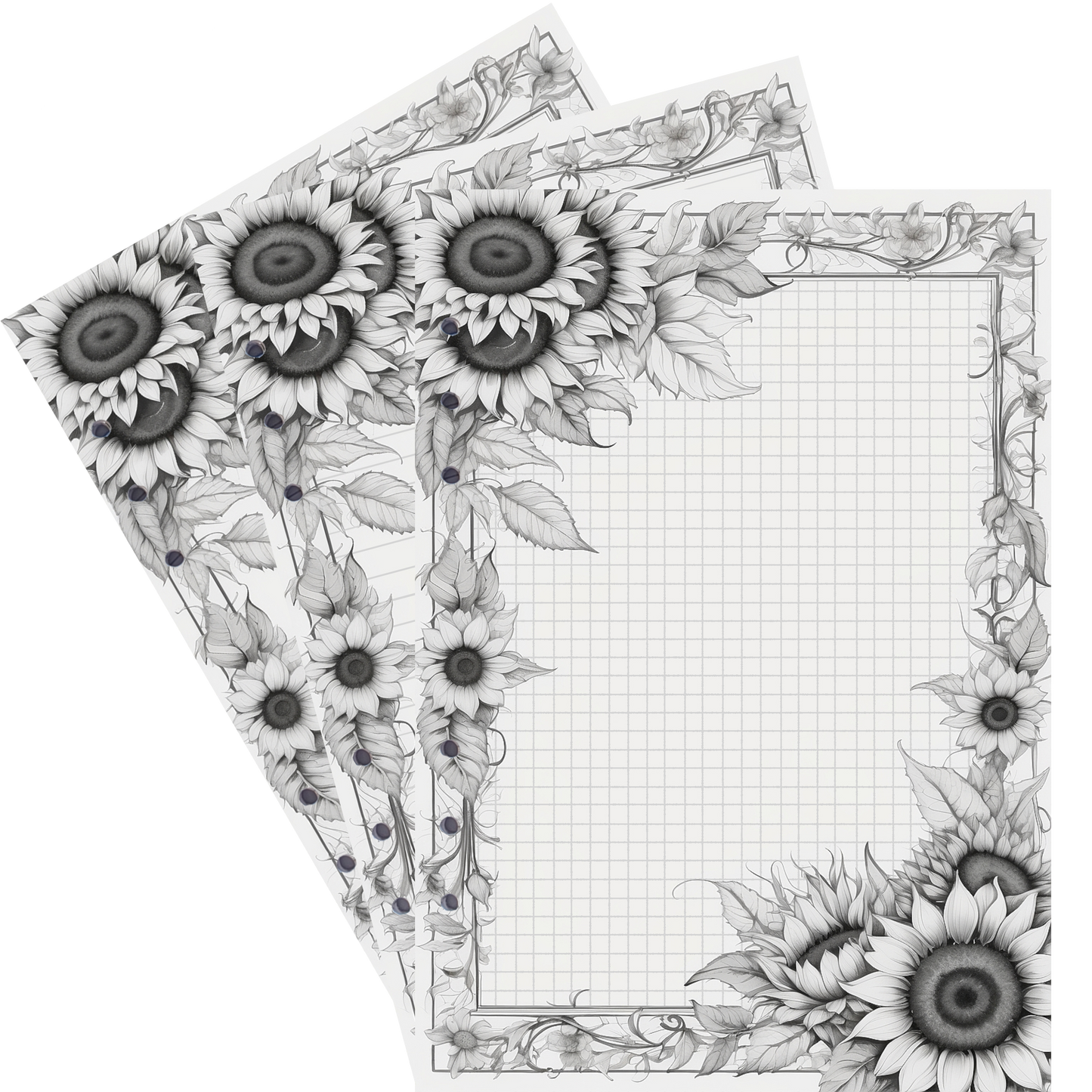 DIN A5 Ringbucheinlagen 6-fach Lochung mit Motiv | Bild Sunflower 68