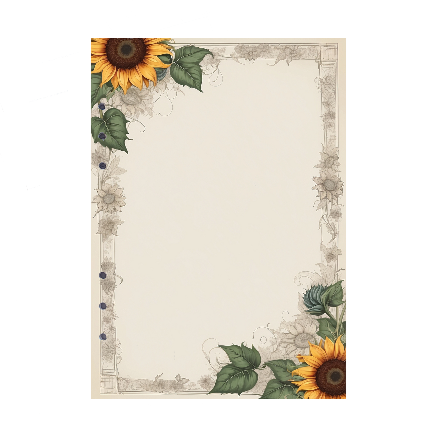 DIN A5 Ringbucheinlagen 6-fach Lochung mit Motiv | Bild Sunflower 69