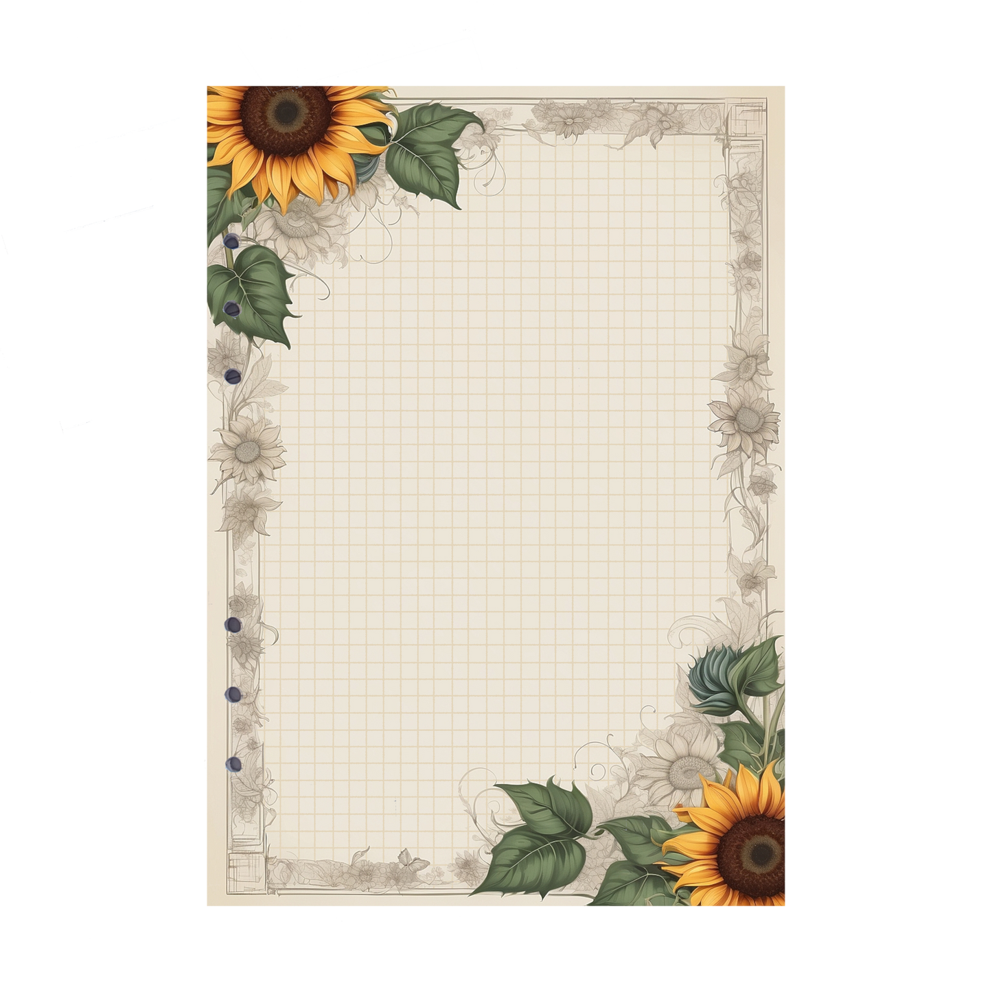 DIN A5 Ringbucheinlagen 6-fach Lochung mit Motiv | Bild Sunflower 69
