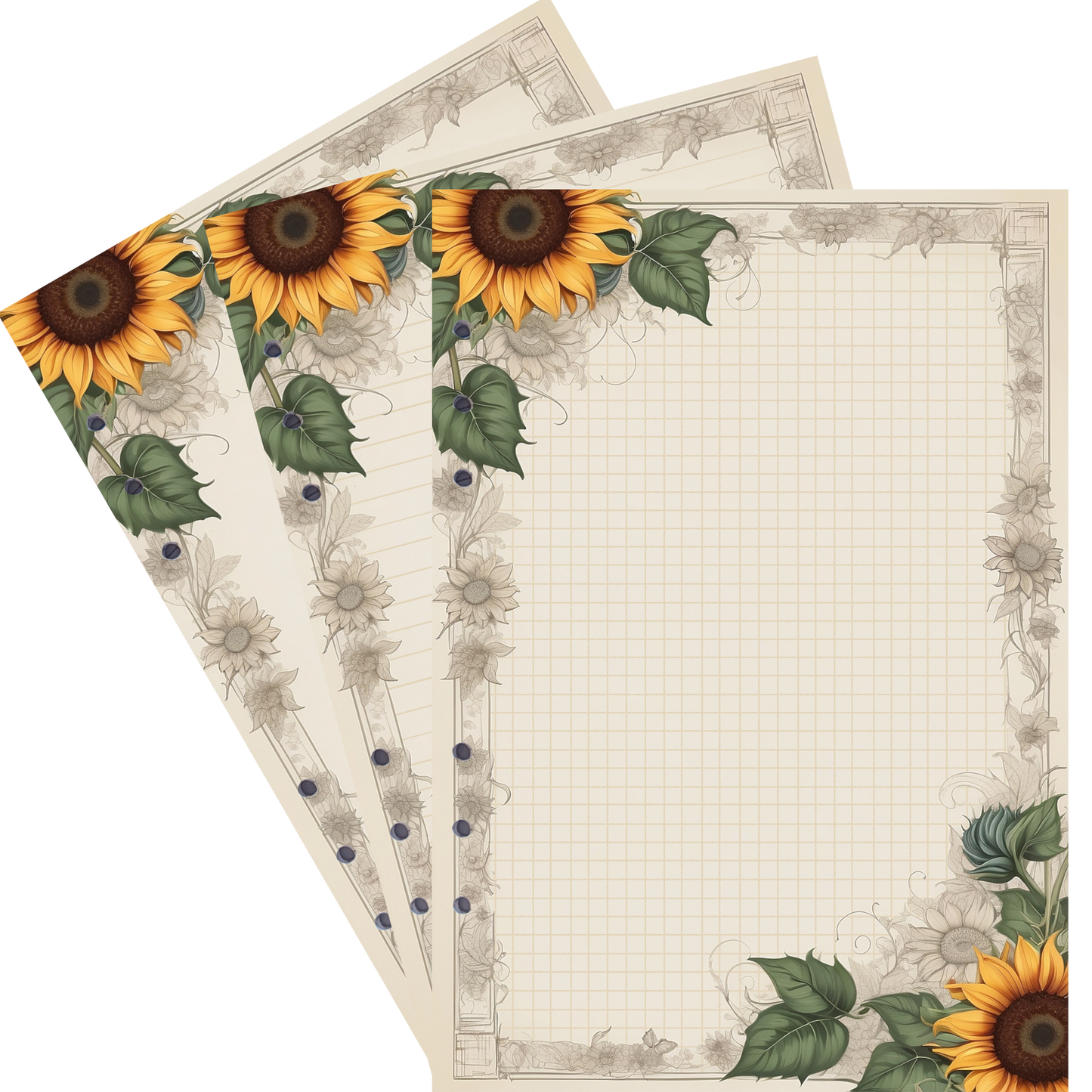 DIN A5 Ringbucheinlagen 6-fach Lochung mit Motiv | Bild Sunflower 69