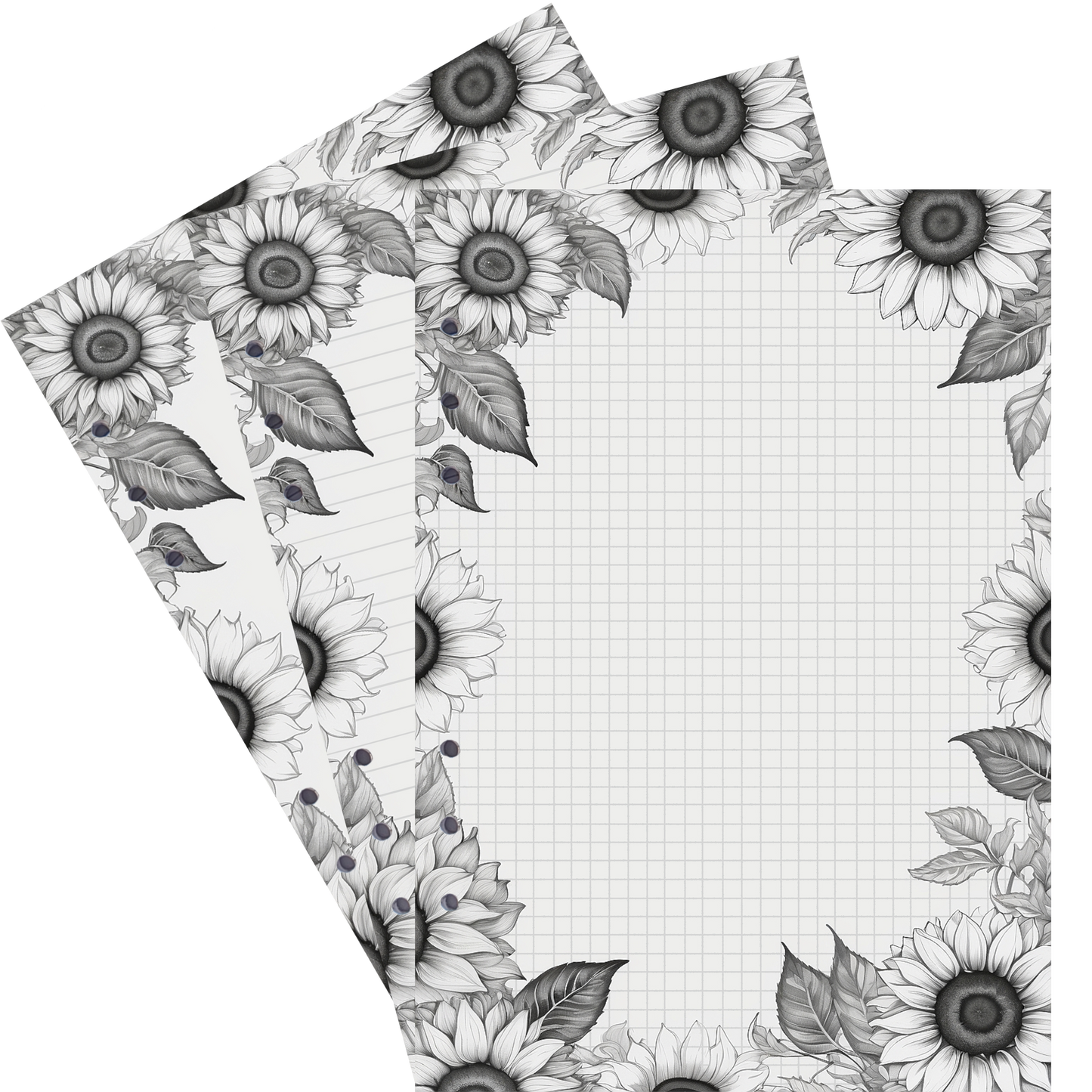 DIN A5 Ringbucheinlagen 6-fach Lochung mit Motiv | Bild Sunflower 7
