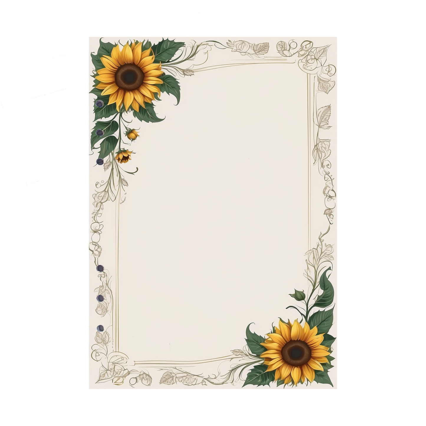 DIN A5 Ringbucheinlagen 6-fach Lochung mit Motiv | Bild Sunflower 70