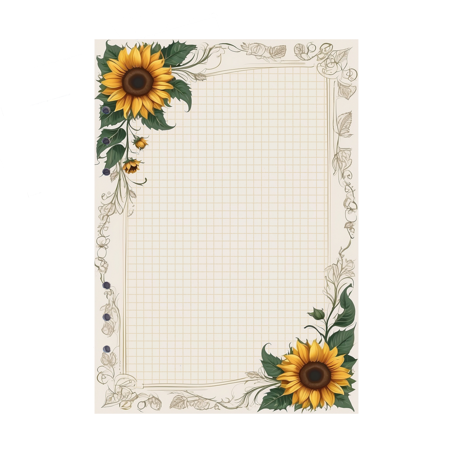 DIN A5 Ringbucheinlagen 6-fach Lochung mit Motiv | Bild Sunflower 70