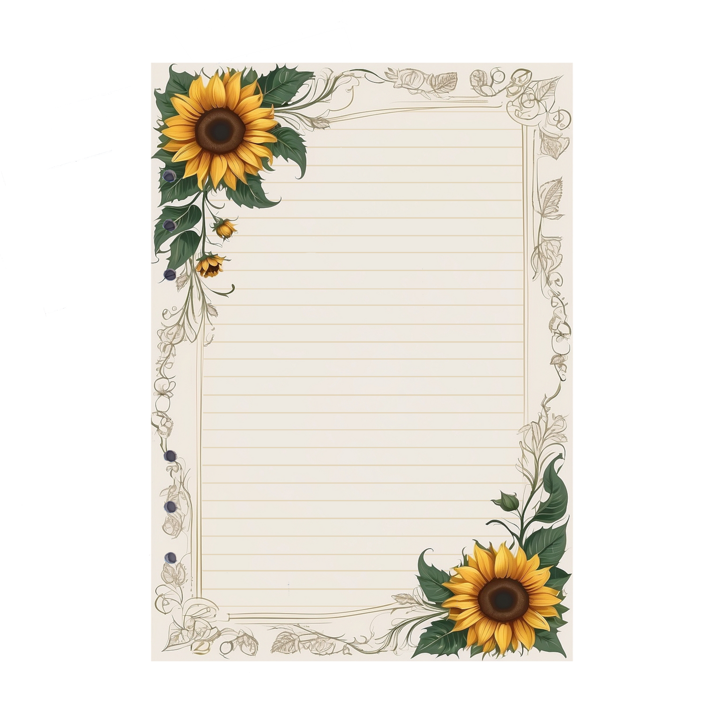 DIN A5 Ringbucheinlagen 6-fach Lochung mit Motiv | Bild Sunflower 70