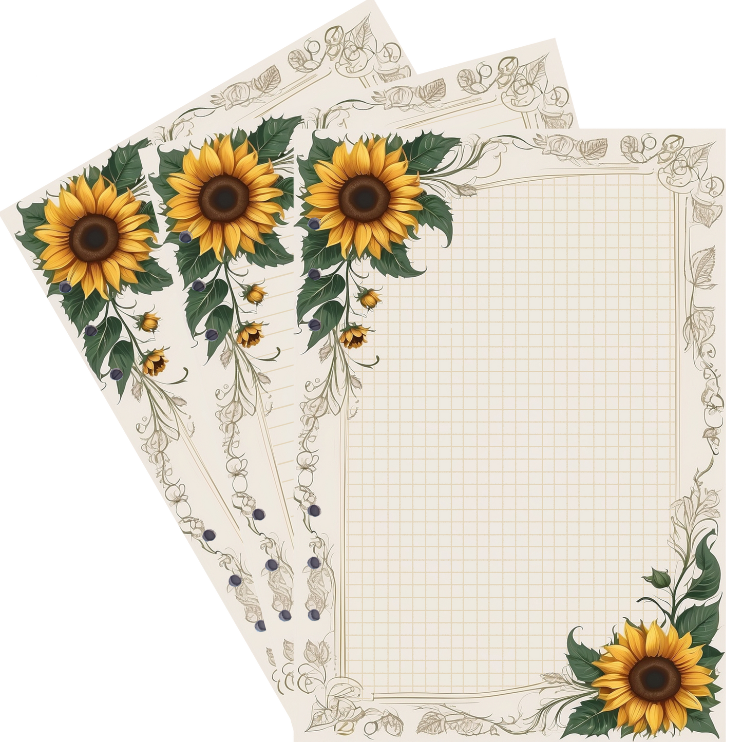 DIN A5 Ringbucheinlagen 6-fach Lochung mit Motiv | Bild Sunflower 70