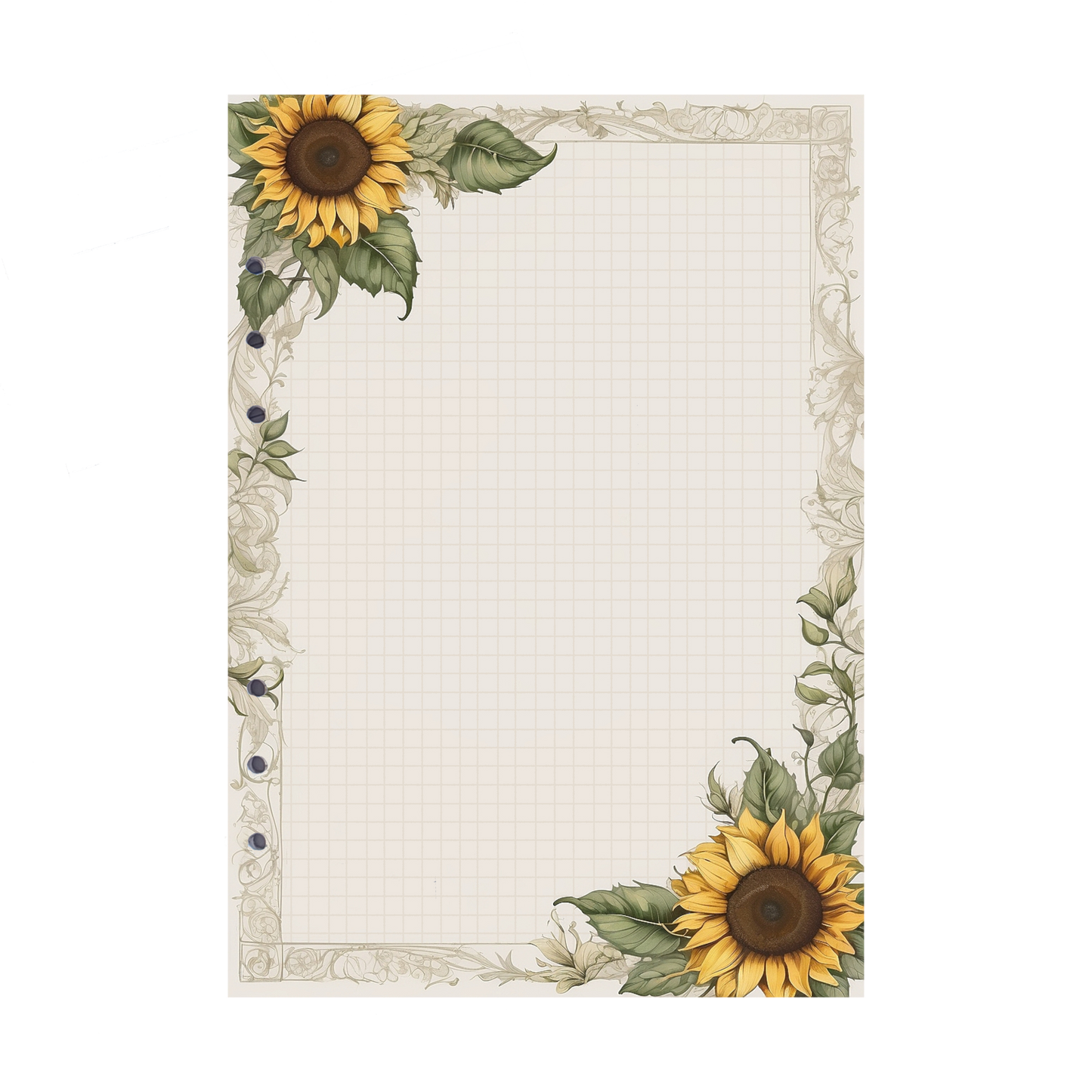 DIN A5 Ringbucheinlagen 6-fach Lochung mit Motiv | Bild Sunflower 73