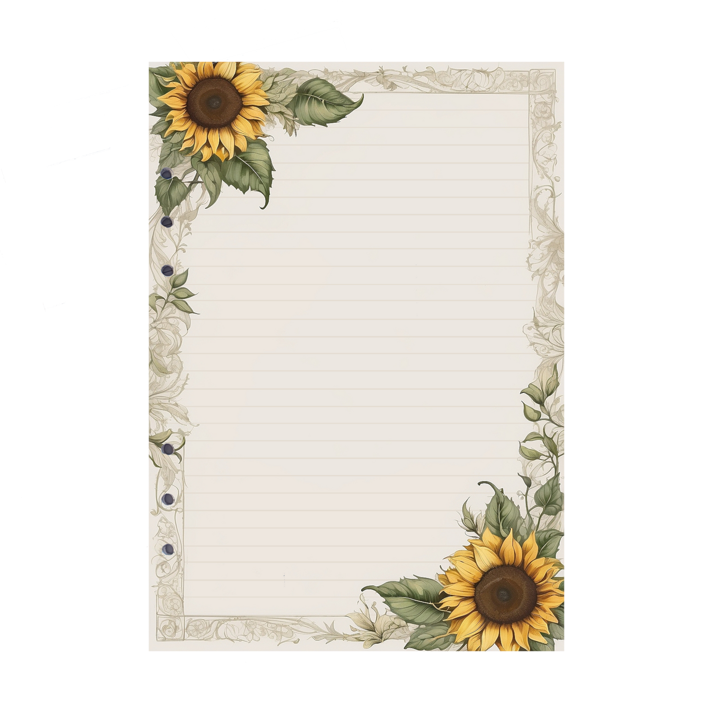 DIN A5 Ringbucheinlagen 6-fach Lochung mit Motiv | Bild Sunflower 73