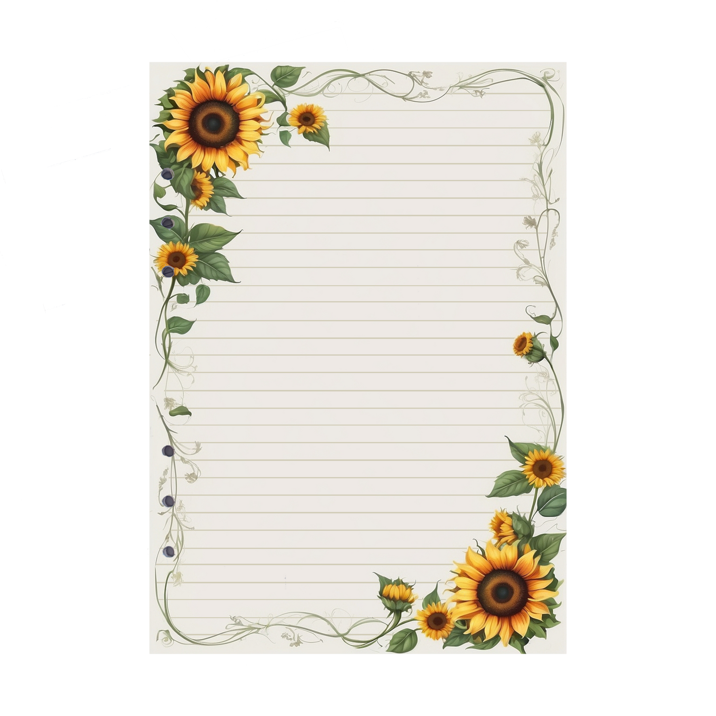 DIN A5 Ringbucheinlagen 6-fach Lochung mit Motiv | Bild Sunflower 74