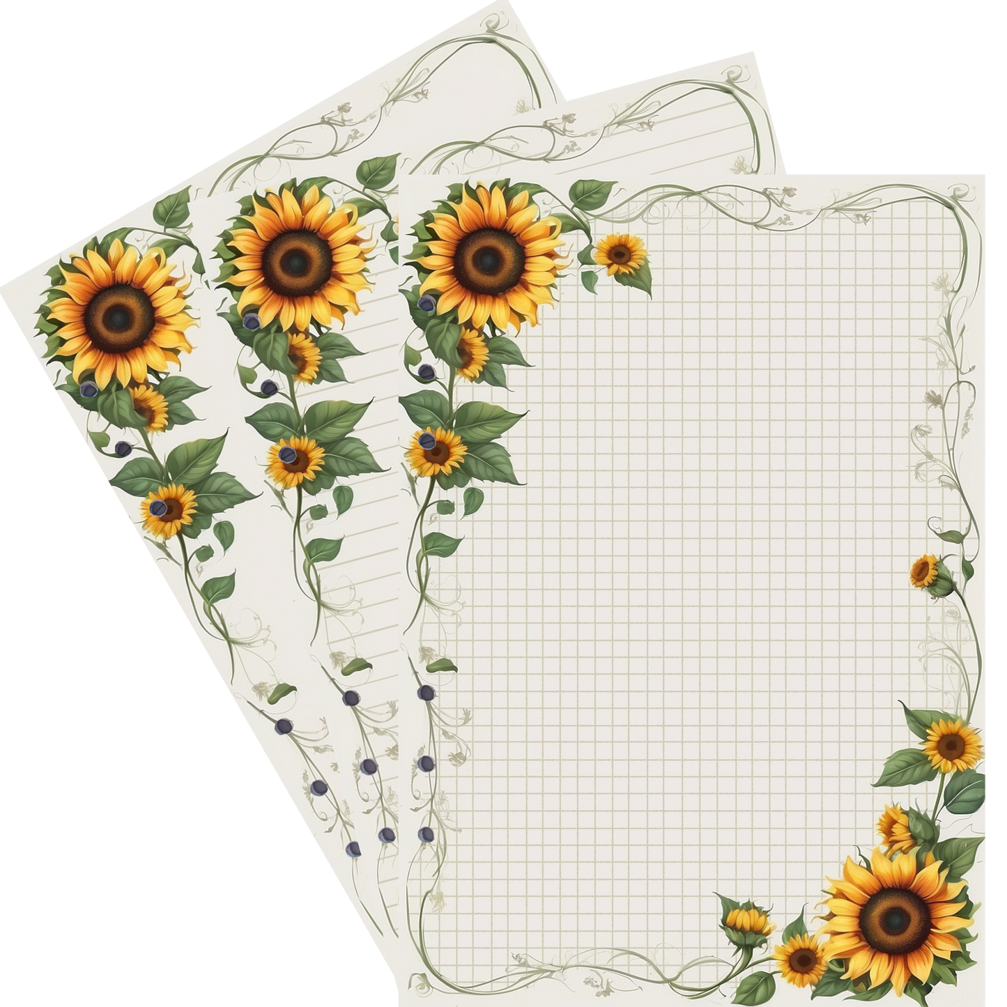 DIN A5 Ringbucheinlagen 6-fach Lochung mit Motiv | Bild Sunflower 74