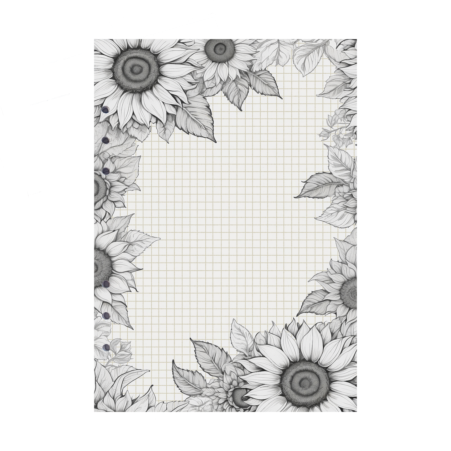 DIN A5 Ringbucheinlagen 6-fach Lochung mit Motiv | Bild Sunflower 75