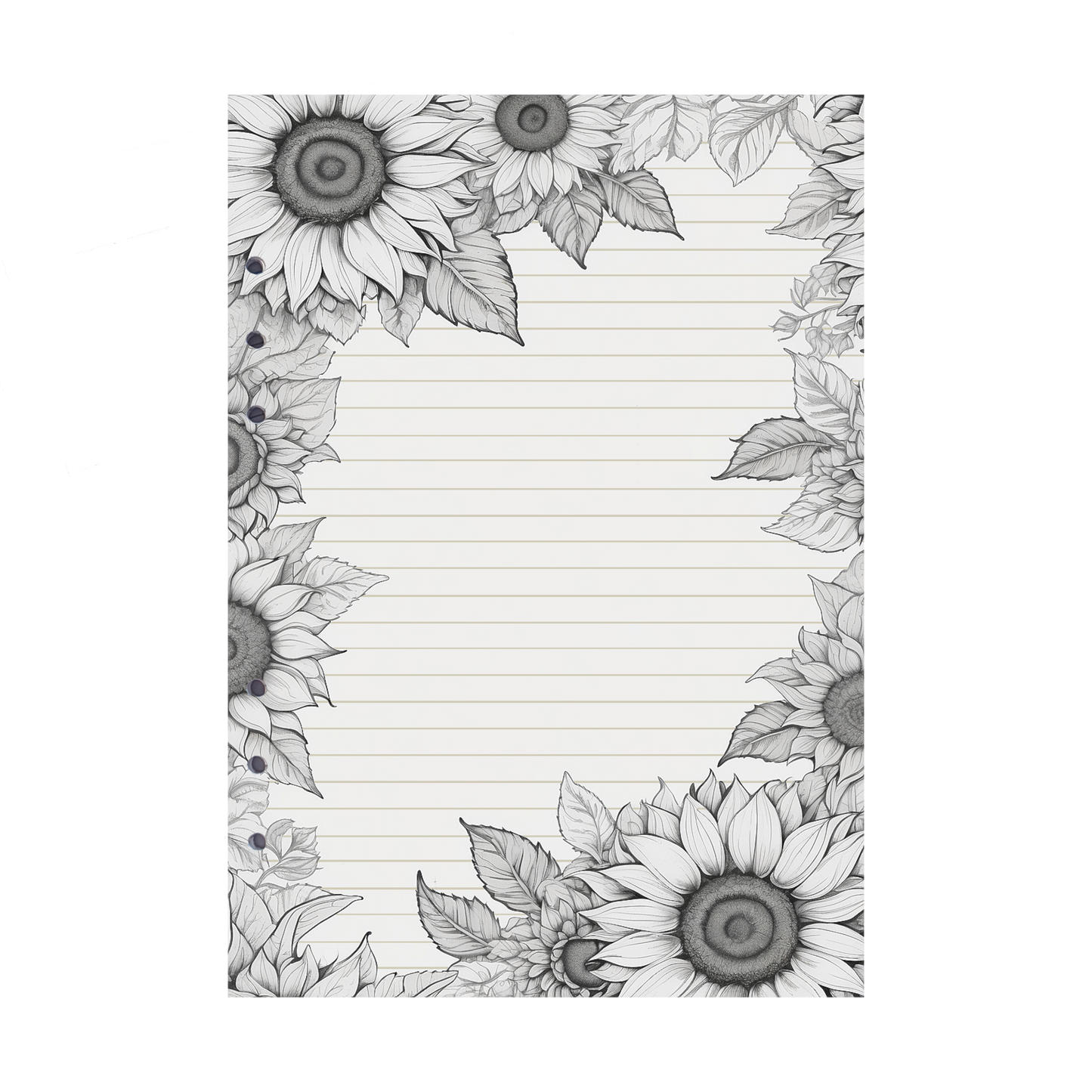 DIN A5 Ringbucheinlagen 6-fach Lochung mit Motiv | Bild Sunflower 75