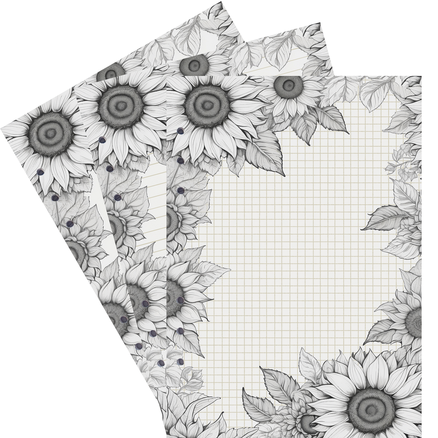 DIN A5 Ringbucheinlagen 6-fach Lochung mit Motiv | Bild Sunflower 75