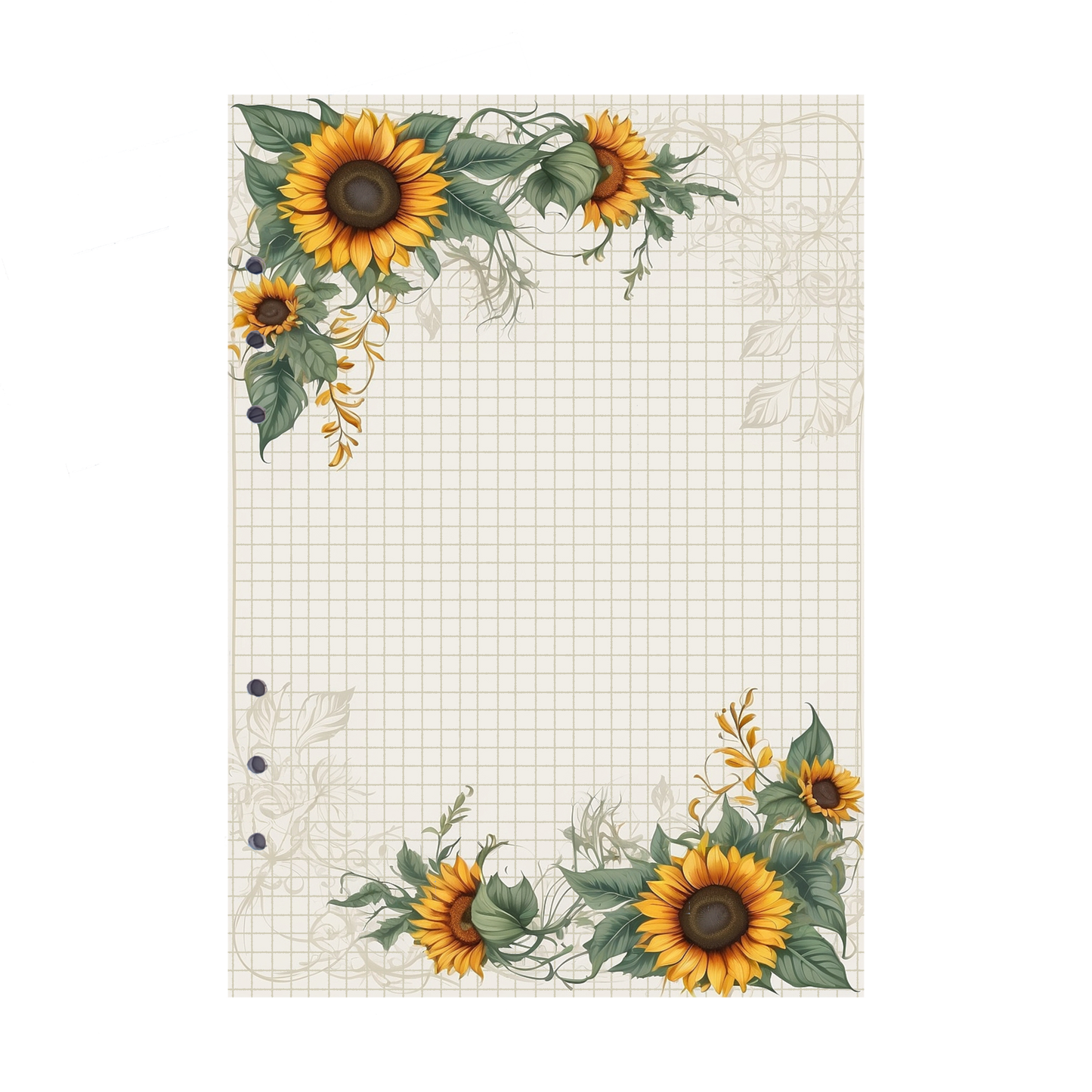 DIN A5 Ringbucheinlagen 6-fach Lochung mit Motiv | Bild Sunflower 76