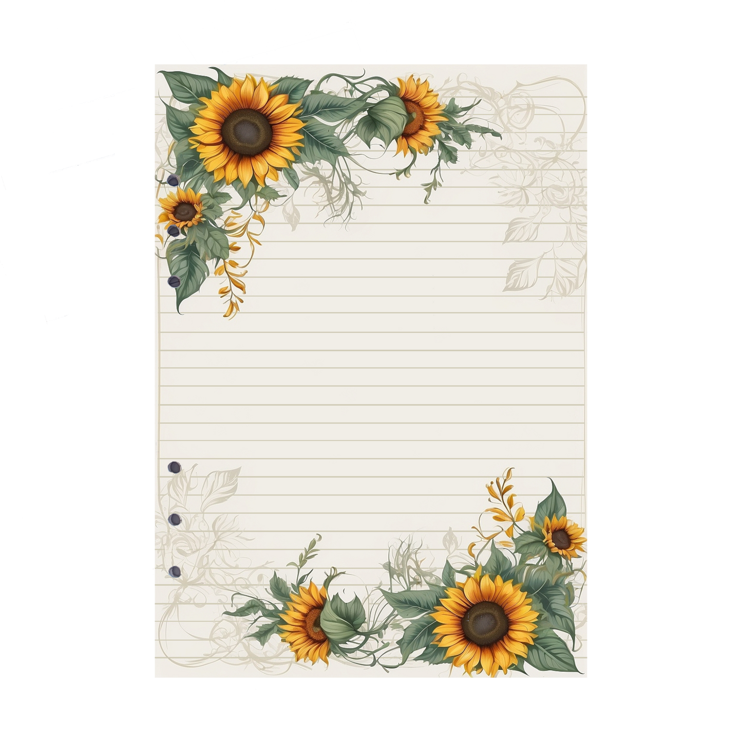 DIN A5 Ringbucheinlagen 6-fach Lochung mit Motiv | Bild Sunflower 76