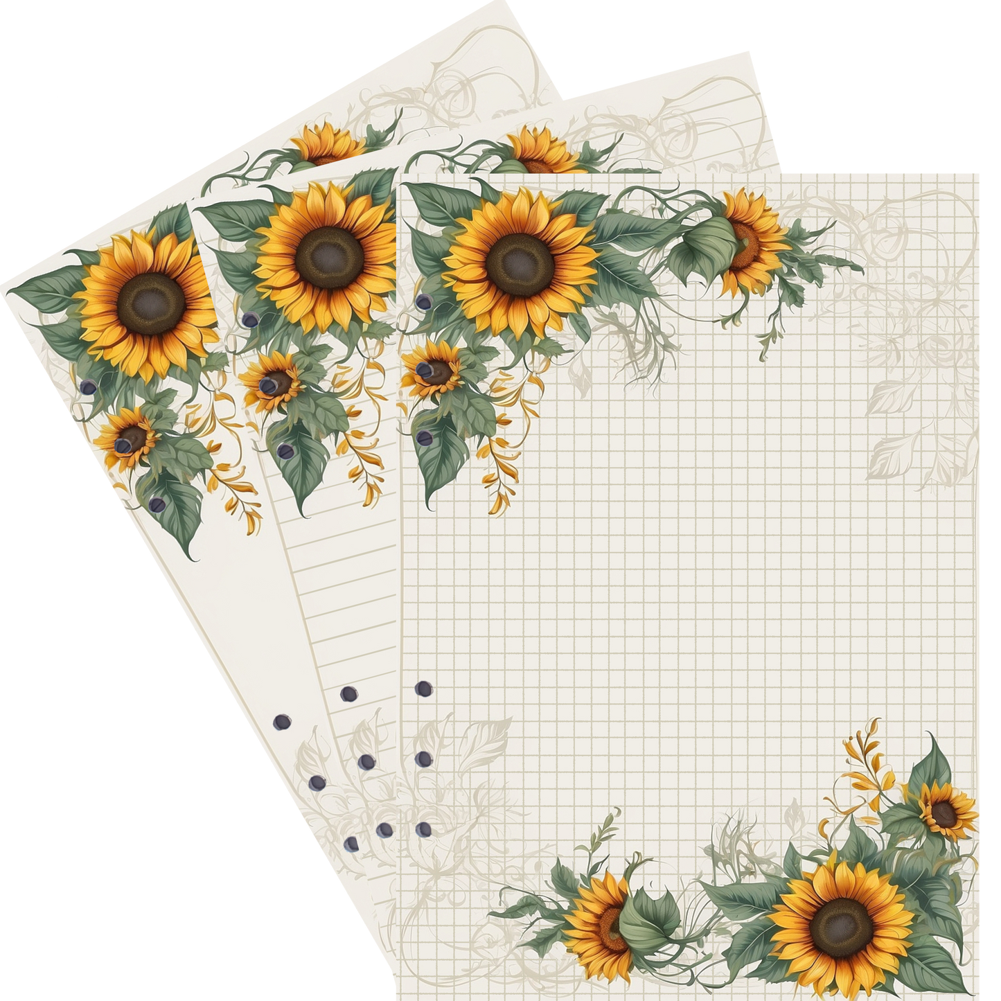 DIN A5 Ringbucheinlagen 6-fach Lochung mit Motiv | Bild Sunflower 76