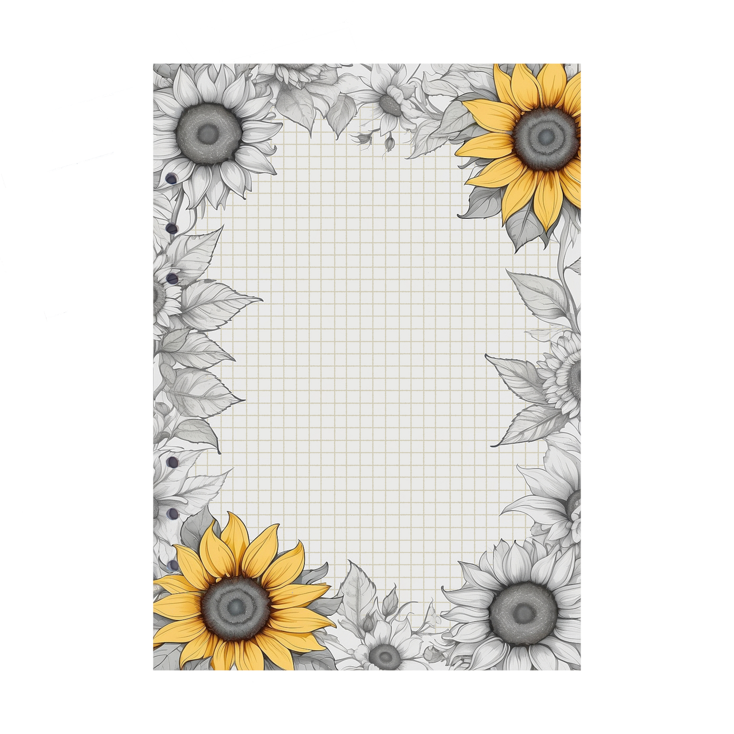 DIN A5 Ringbucheinlagen 6-fach Lochung mit Motiv | Bild Sunflower 77