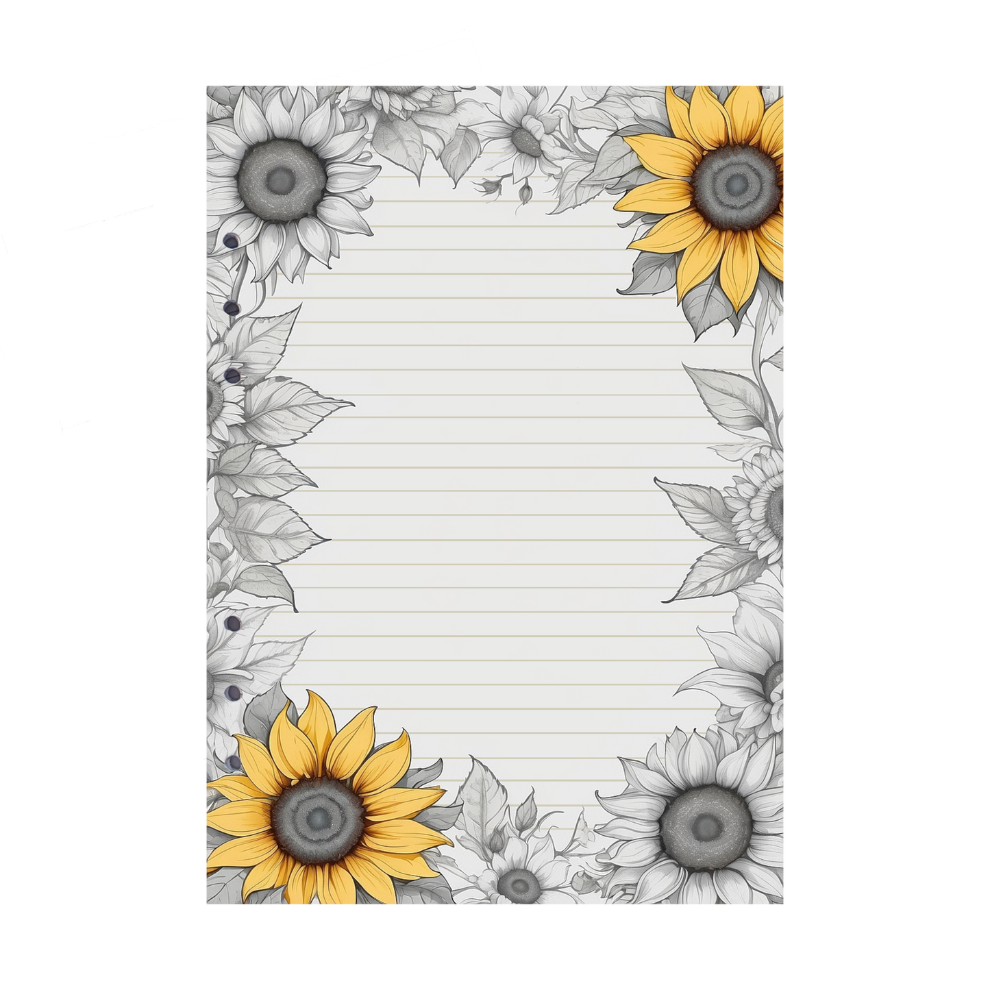 DIN A5 Ringbucheinlagen 6-fach Lochung mit Motiv | Bild Sunflower 77