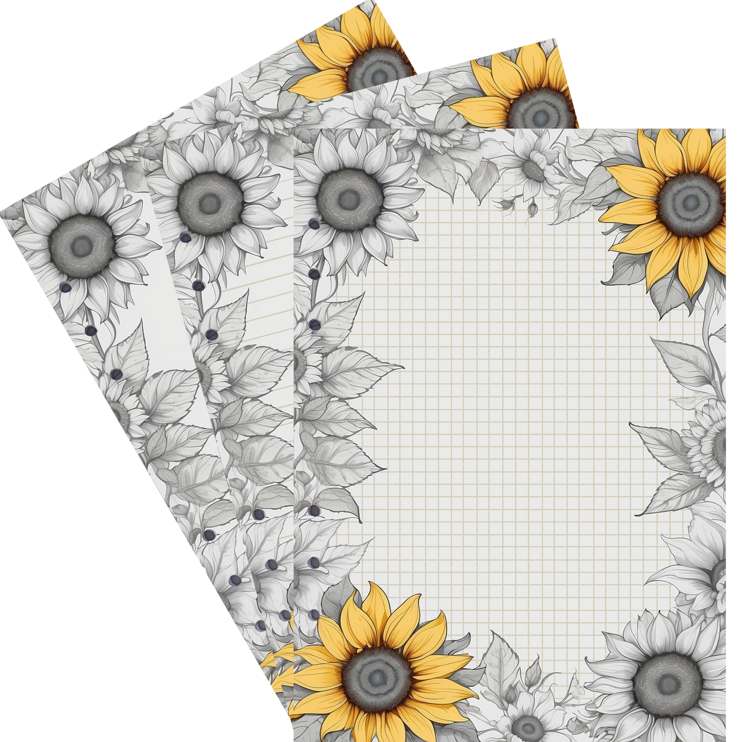 DIN A5 Ringbucheinlagen 6-fach Lochung mit Motiv | Bild Sunflower 77