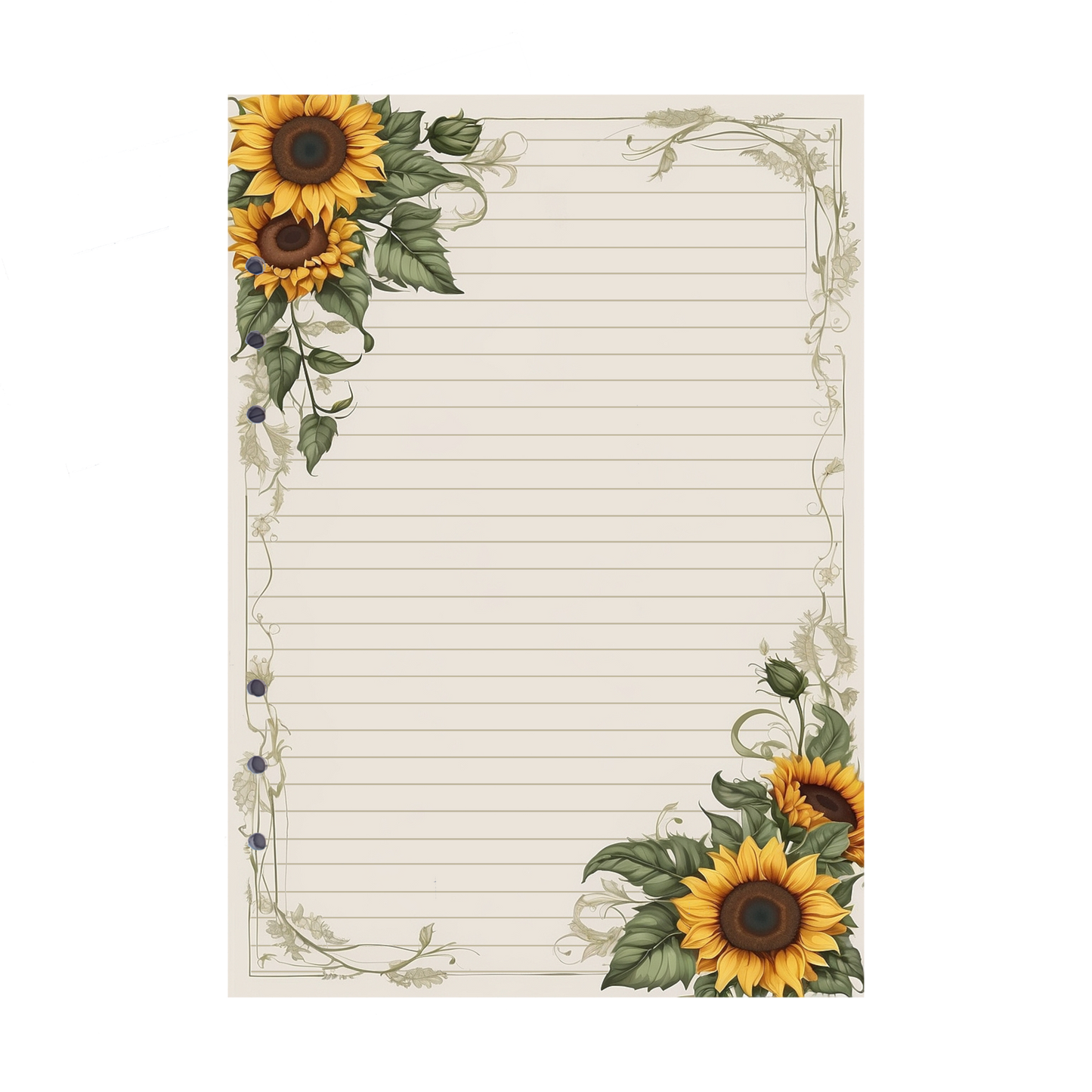 DIN A5 Ringbucheinlagen 6-fach Lochung mit Motiv | Bild Sunflower 78