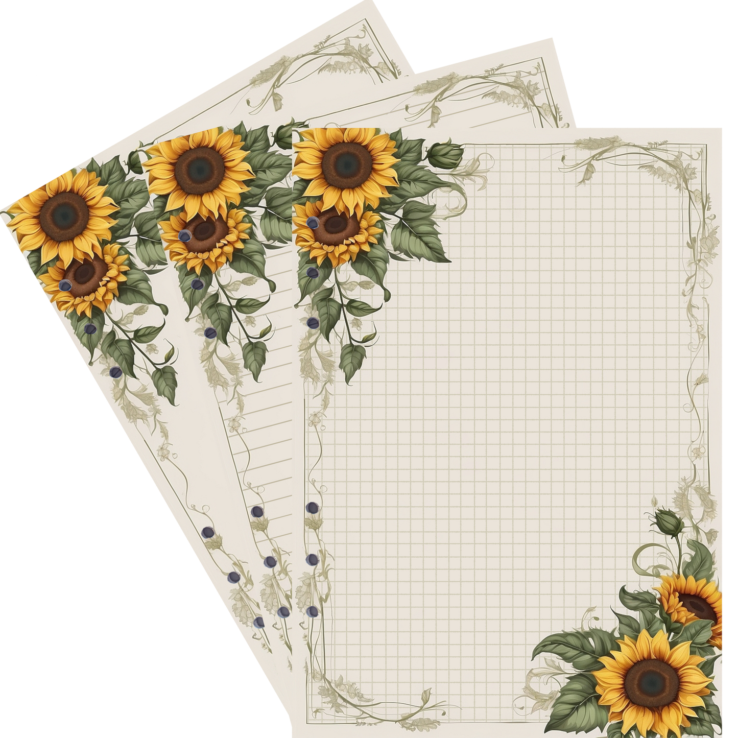 DIN A5 Ringbucheinlagen 6-fach Lochung mit Motiv | Bild Sunflower 78