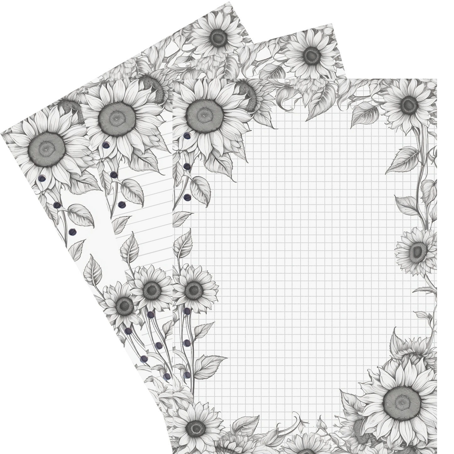 DIN A5 Ringbucheinlagen 6-fach Lochung mit Motiv | Bild Sunflower 8