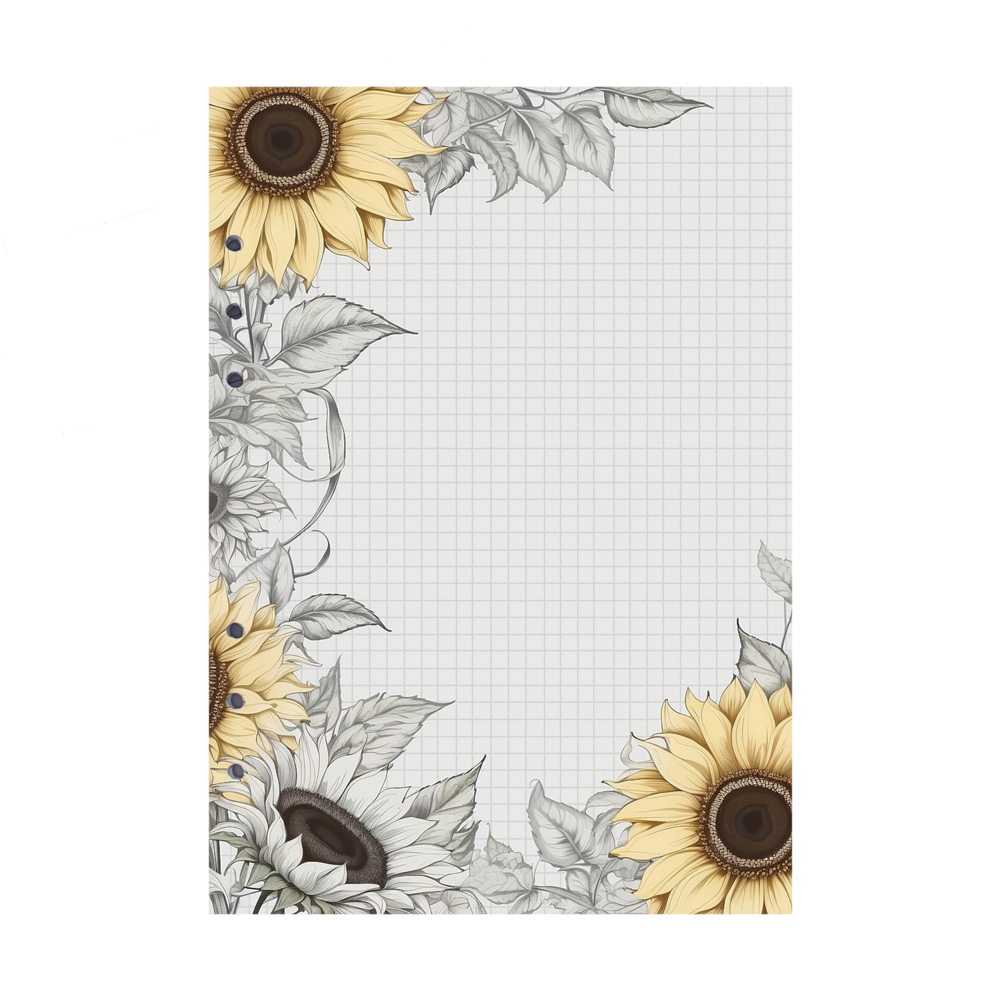 DIN A5 Ringbucheinlagen 6-fach Lochung mit Motiv | Bild Sunflower 80