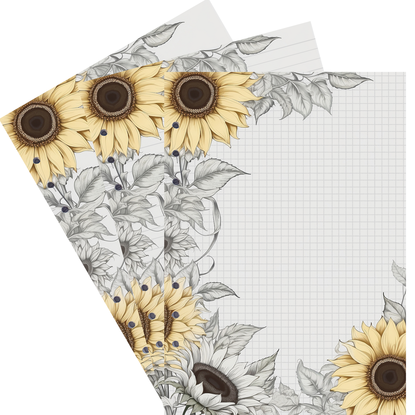 DIN A5 Ringbucheinlagen 6-fach Lochung mit Motiv | Bild Sunflower 80