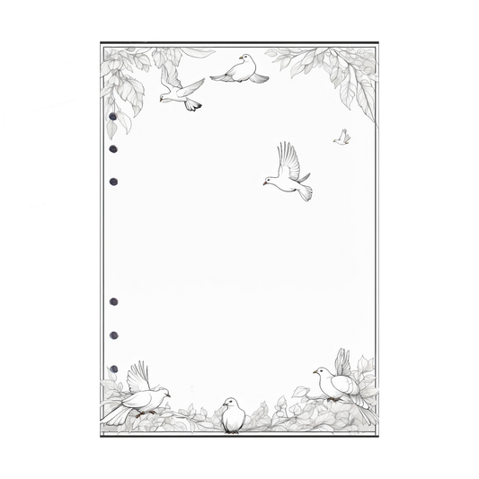 DIN A5 Ringbucheinlagen 6-fach Lochung mit Motiv | Bild Taube 1