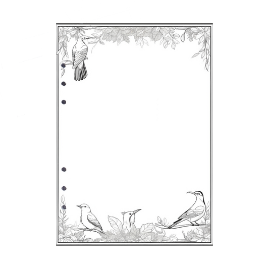 DIN A5 Ringbucheinlagen 6-fach Lochung mit Motiv | Bild Vogel 1