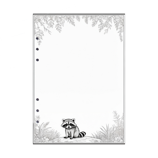 DIN A5 Ringbucheinlagen 6-fach Lochung mit Motiv | Bild Waschbär 1
