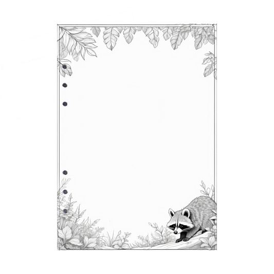 DIN A5 Ringbucheinlagen 6-fach Lochung mit Motiv | Bild Waschbär 2
