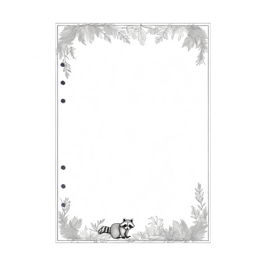 DIN A5 Ringbucheinlagen 6-fach Lochung mit Motiv | Bild Waschbär 3