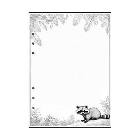DIN A5 Ringbucheinlagen 6-fach Lochung mit Motiv | Bild Waschbär 4