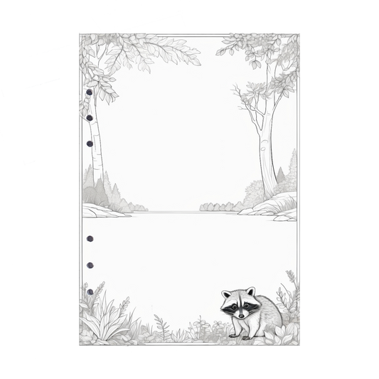 DIN A5 Ringbucheinlagen 6-fach Lochung mit Motiv | Bild Waschbär 6