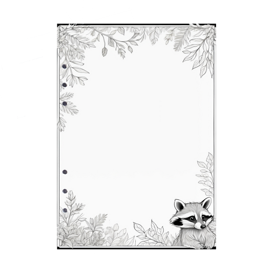DIN A5 Ringbucheinlagen 6-fach Lochung mit Motiv | Bild Waschbär 7