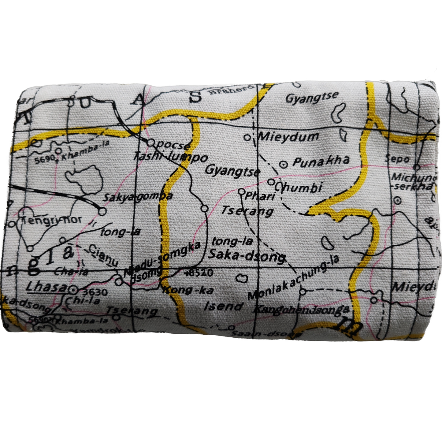 Federmäppchen | Weltkarten-Design | Canvas | 48 Stiftplätze | Einrollbar