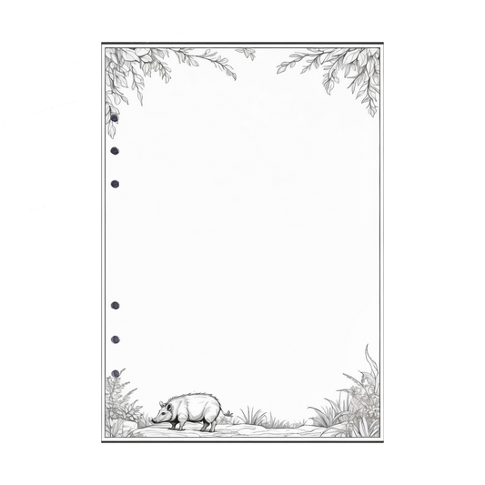 DIN A5 Ringbucheinlagen 6-fach Lochung mit Motiv | Bild Wildschwein 1