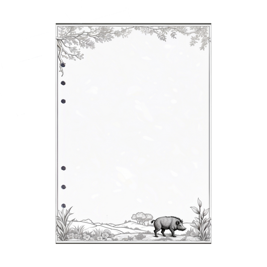 DIN A5 Ringbucheinlagen 6-fach Lochung mit Motiv | Bild Wildschwein 2