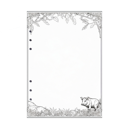 DIN A5 Ringbucheinlagen 6-fach Lochung mit Motiv | Bild Wildschwein 3