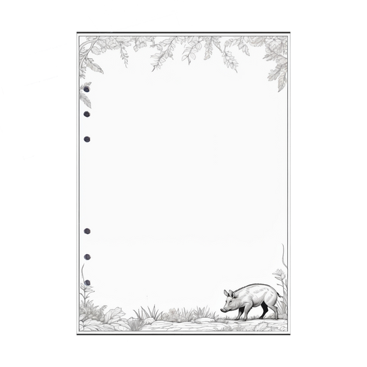 DIN A5 Ringbucheinlagen 6-fach Lochung mit Motiv | Bild Wildschwein 4