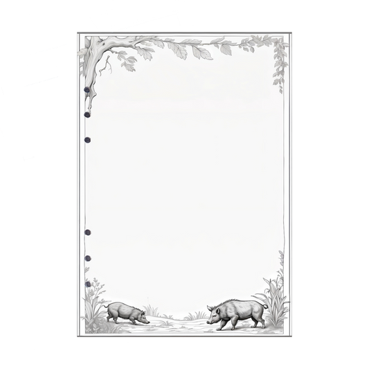 DIN A5 Ringbucheinlagen 6-fach Lochung mit Motiv | Bild Wildschwein 5