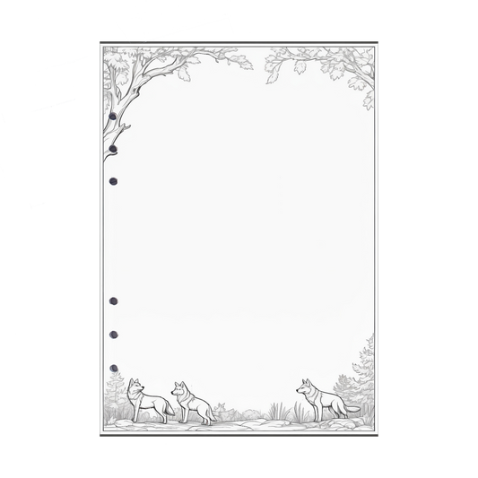 DIN A5 Ringbucheinlagen 6-fach Lochung mit Motiv | Bild Wolf 1