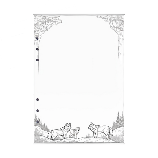 DIN A5 Ringbucheinlagen 6-fach Lochung mit Motiv | Bild Wolf 2