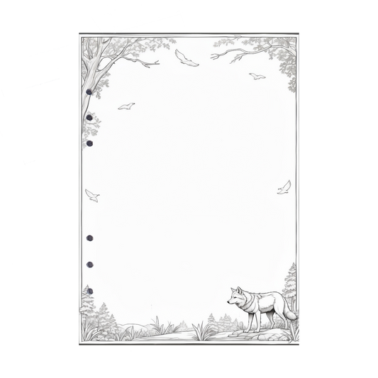 DIN A5 Ringbucheinlagen 6-fach Lochung mit Motiv | Bild Wolf 3