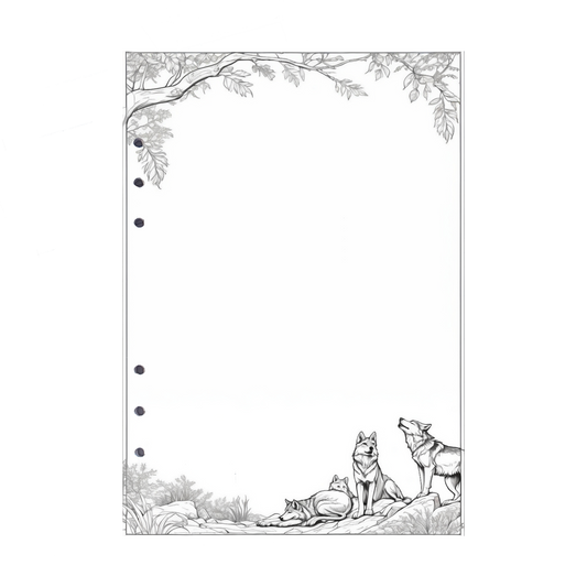 DIN A5 Ringbucheinlagen 6-fach Lochung mit Motiv | Bild Wolf 4