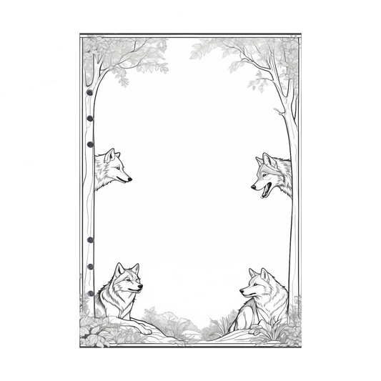 DIN A5 Ringbucheinlagen 6-fach Lochung mit Motiv | Bild Wolf 5 | DIN A5 | Eco